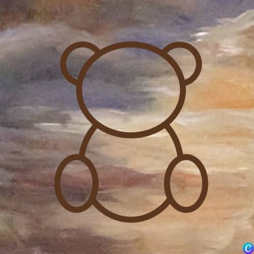 Illustration du contour d'un ours sur un fond de terre