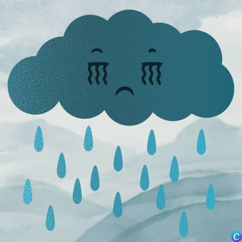 Image d'un gros nuage de pluie triste sur fonds de ciel gris