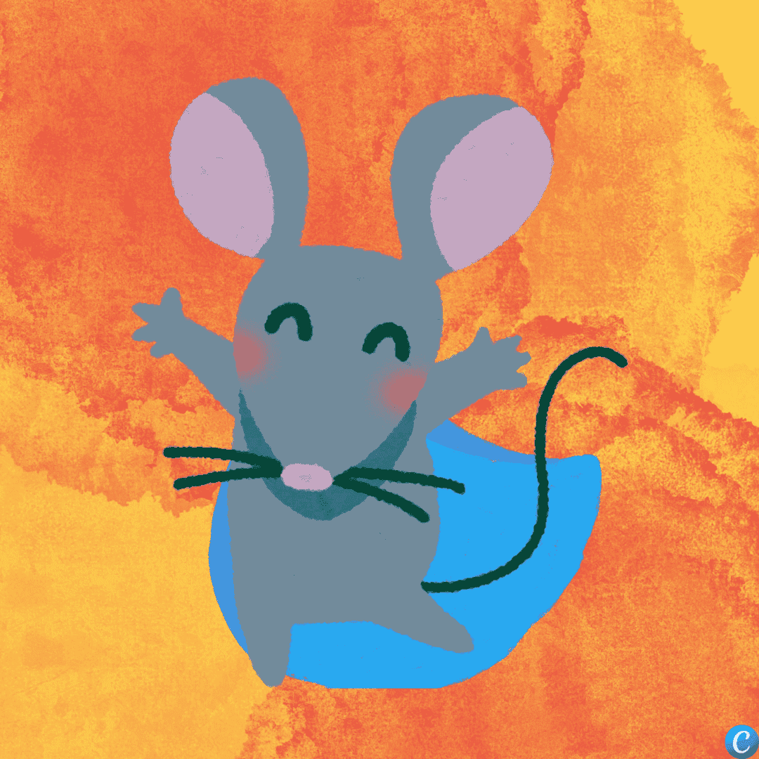 Image d'une souris avec une cape