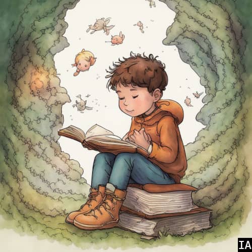 Image d'un enfant lisant un livre